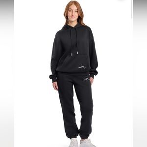 Lazypants matching black sweatpants and sweatshirt